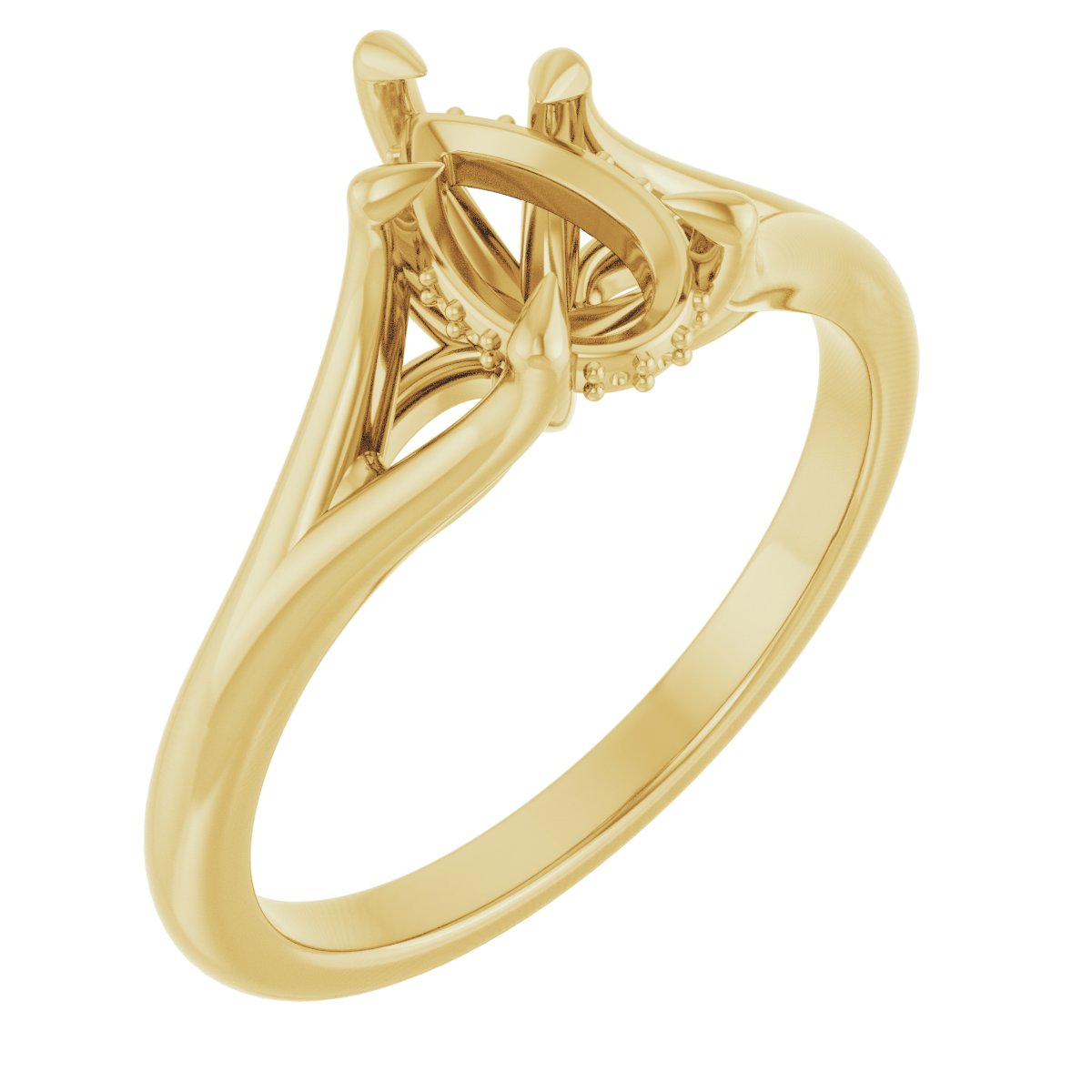 Claw-Prong Hidden Halo-Style Engagement Ring