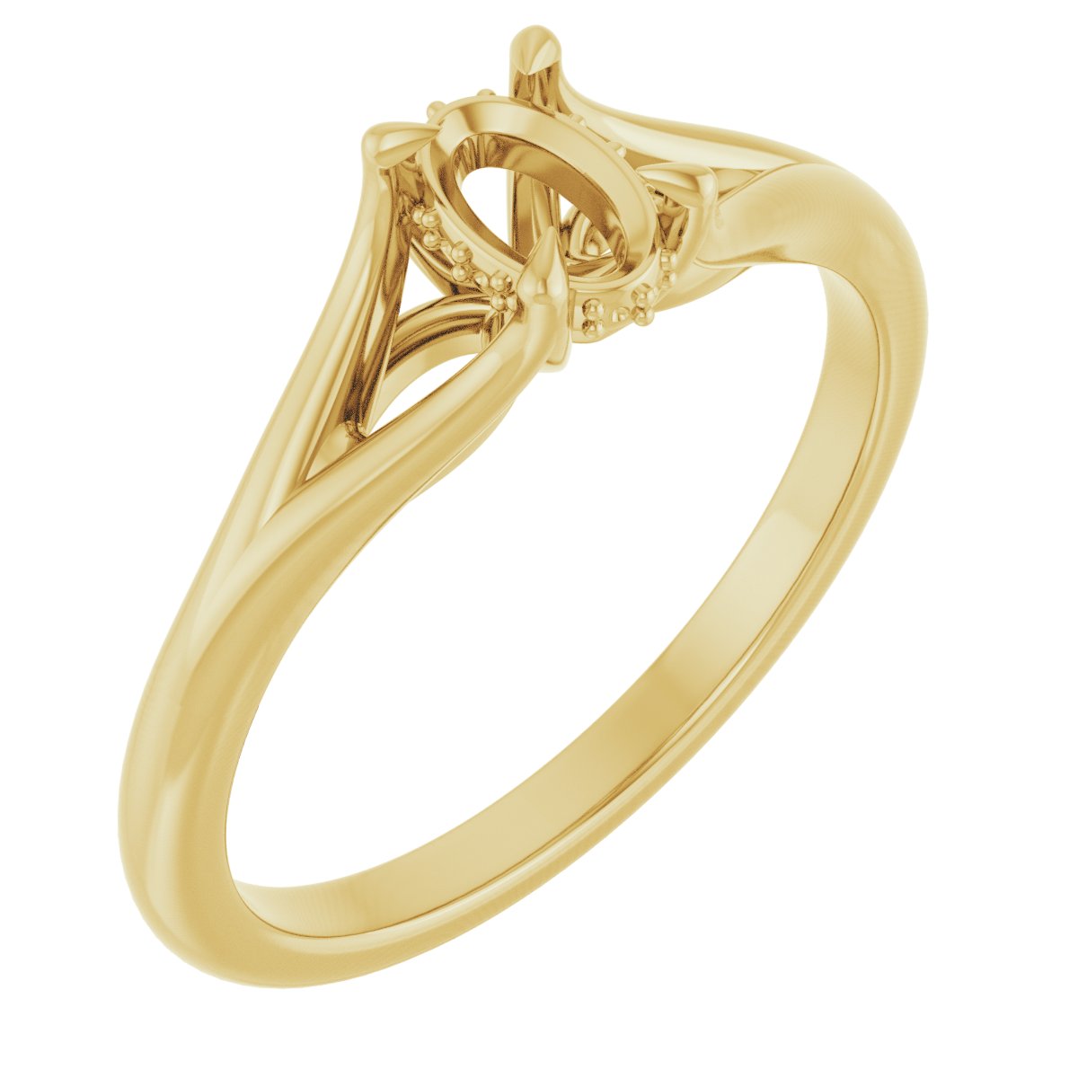 Claw-Prong Hidden Halo-Style Engagement Ring