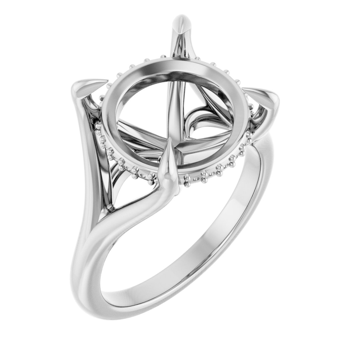 Claw-Prong Hidden Halo-Style Engagement Ring