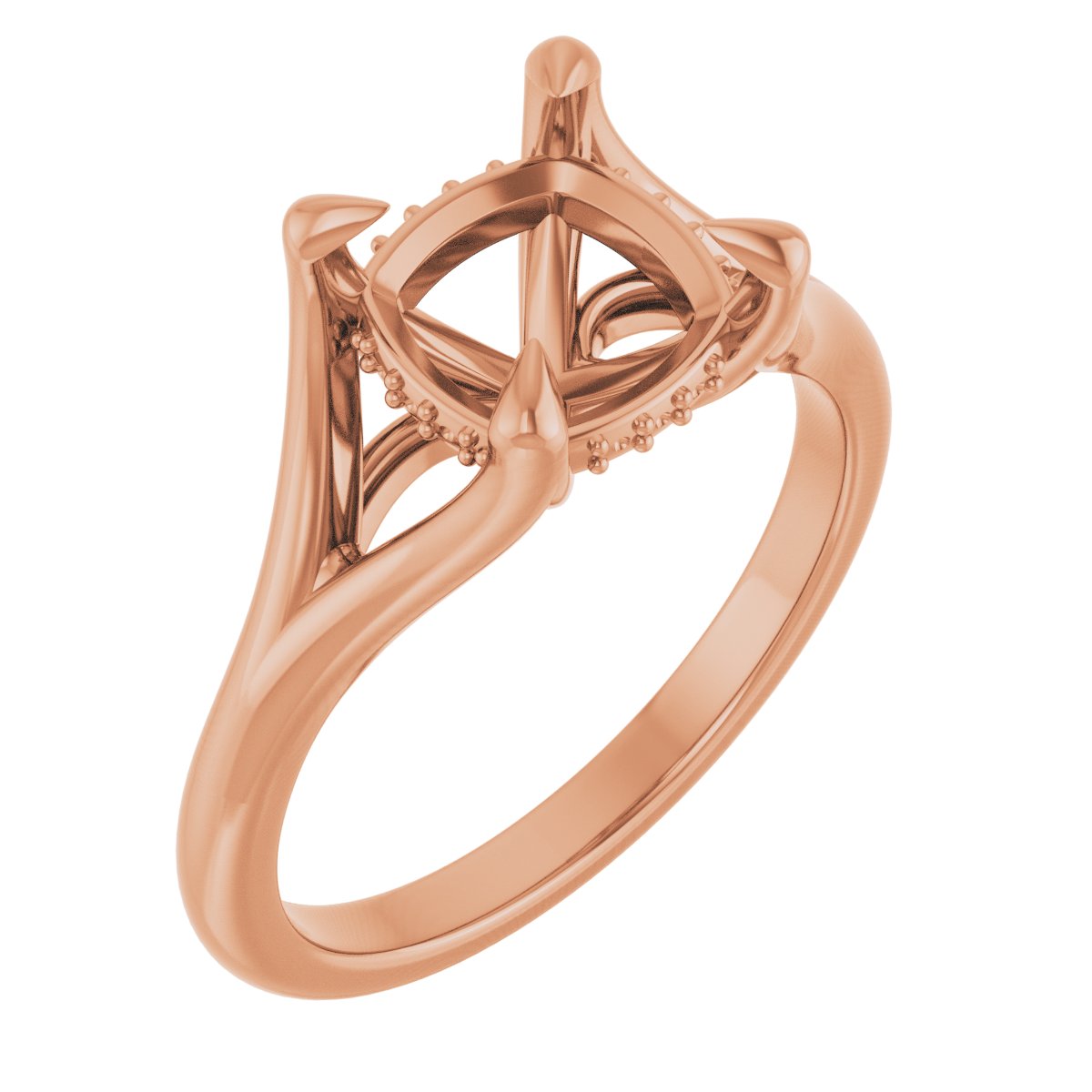 Claw-Prong Hidden Halo-Style Engagement Ring