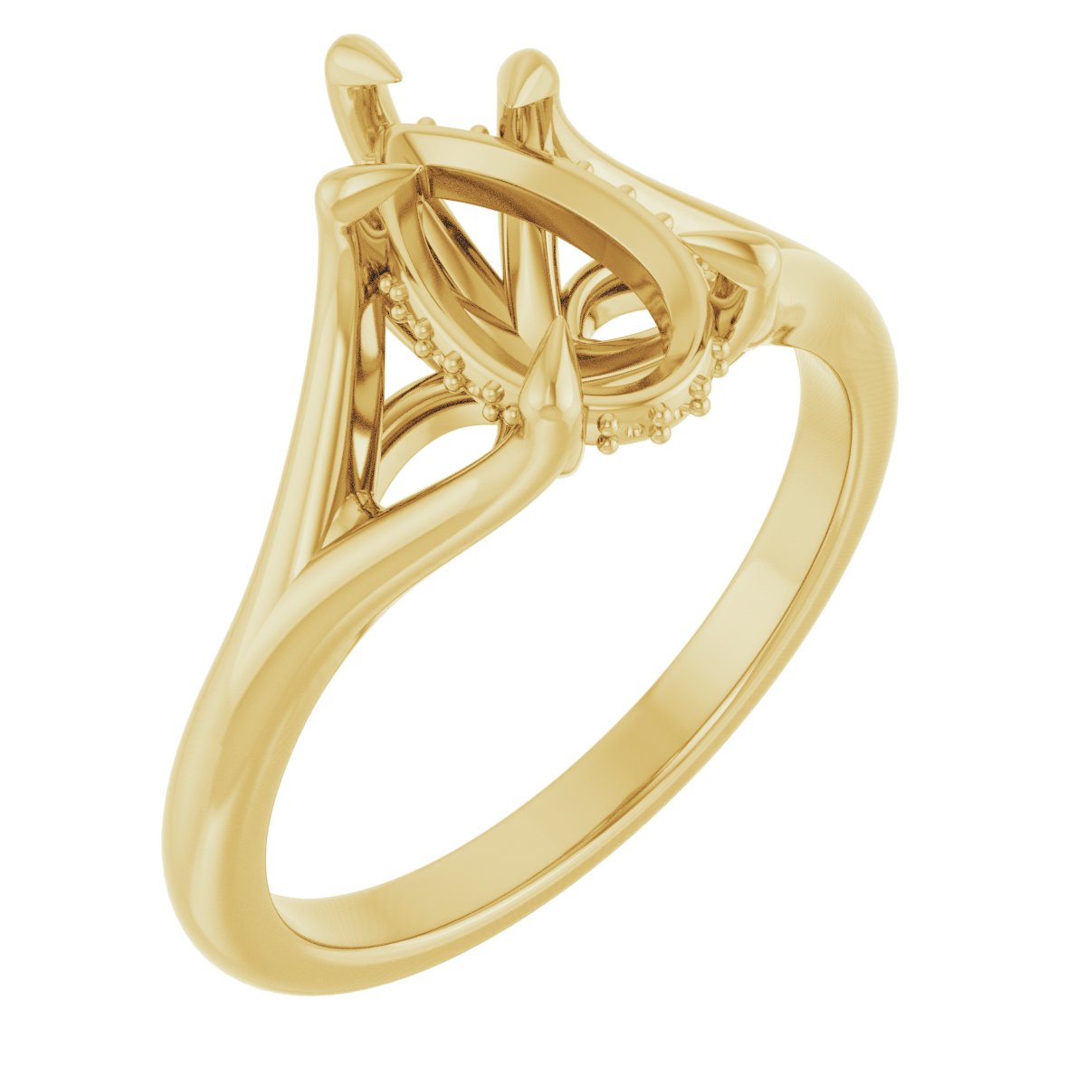 Claw-Prong Hidden Halo-Style Engagement Ring