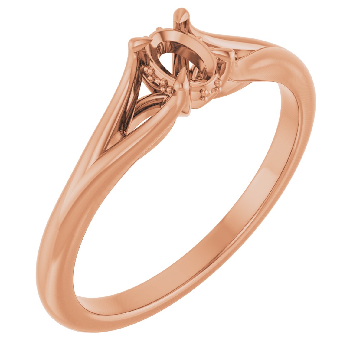 Claw-Prong Hidden Halo-Style Engagement Ring