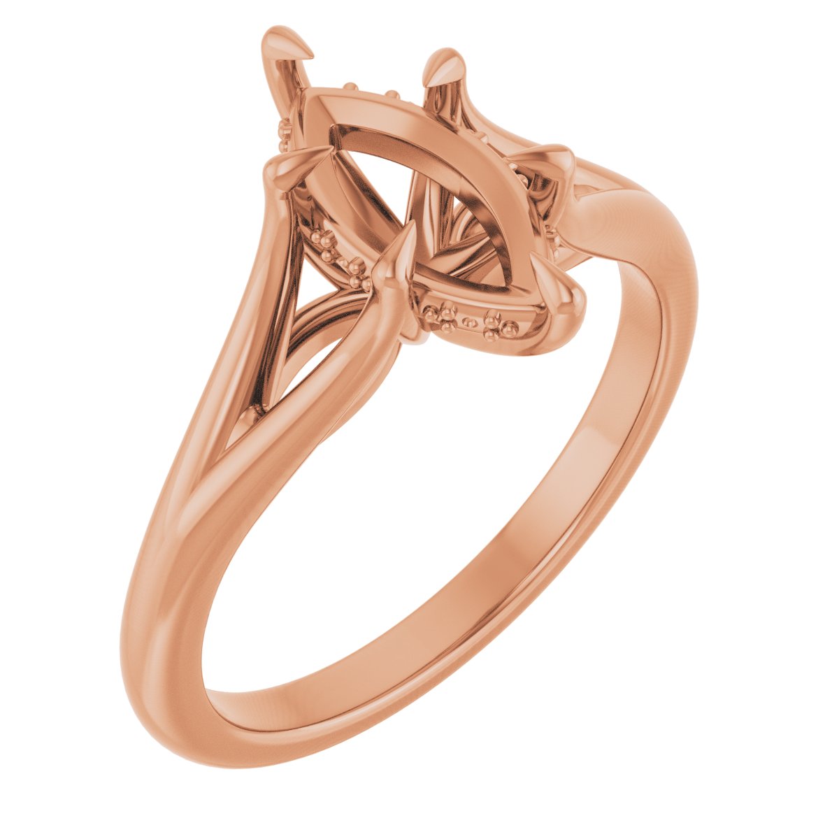 Claw-Prong Hidden Halo-Style Engagement Ring
