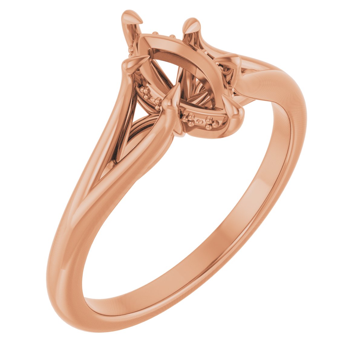 Claw-Prong Hidden Halo-Style Engagement Ring