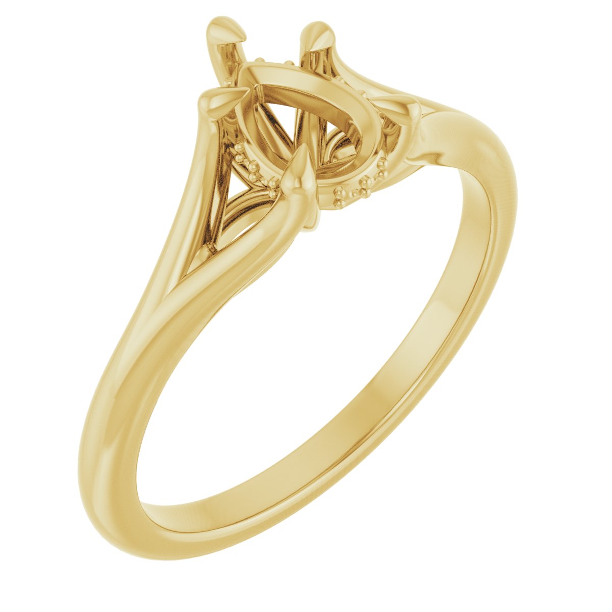 Claw-Prong Hidden Halo-Style Engagement Ring