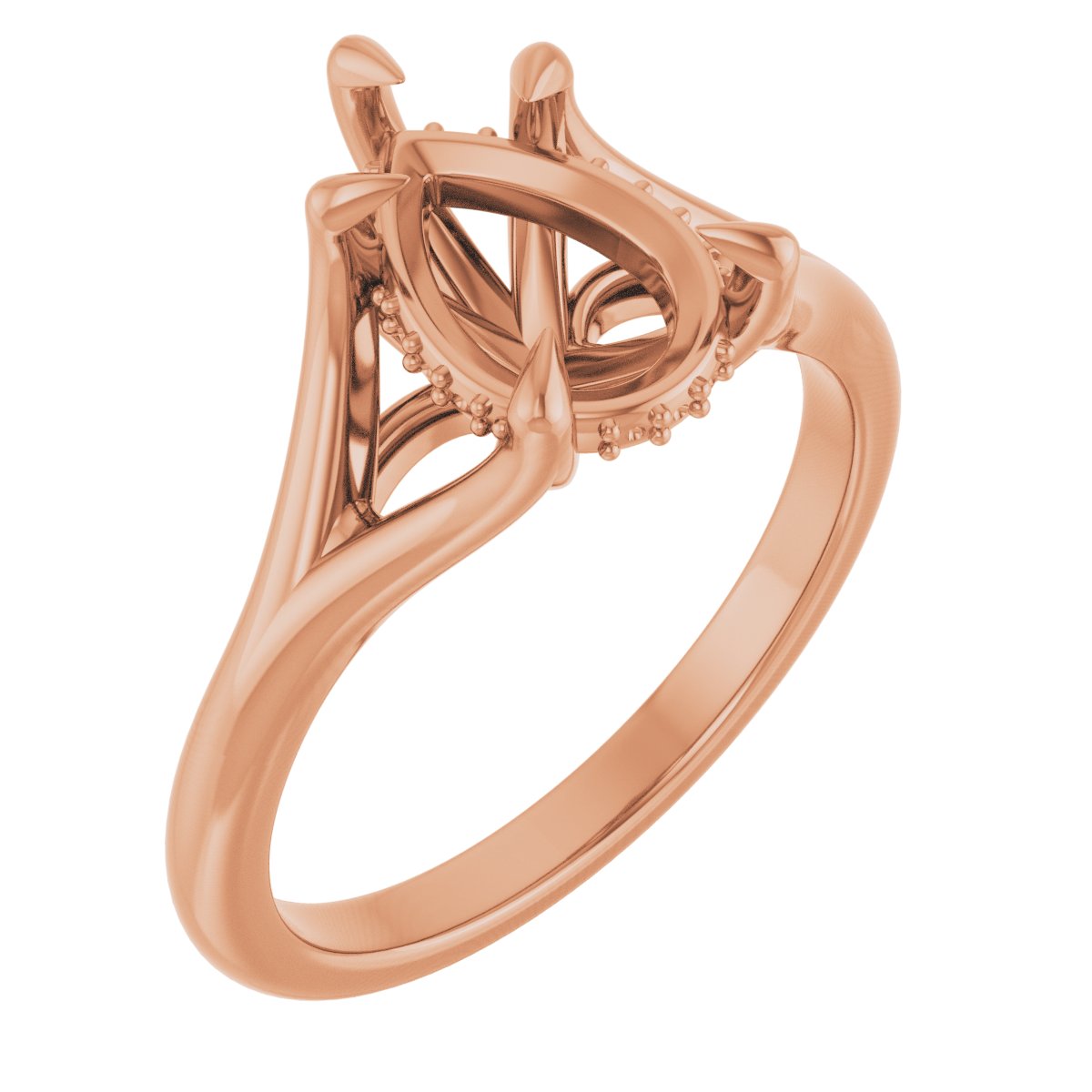 Claw-Prong Hidden Halo-Style Engagement Ring