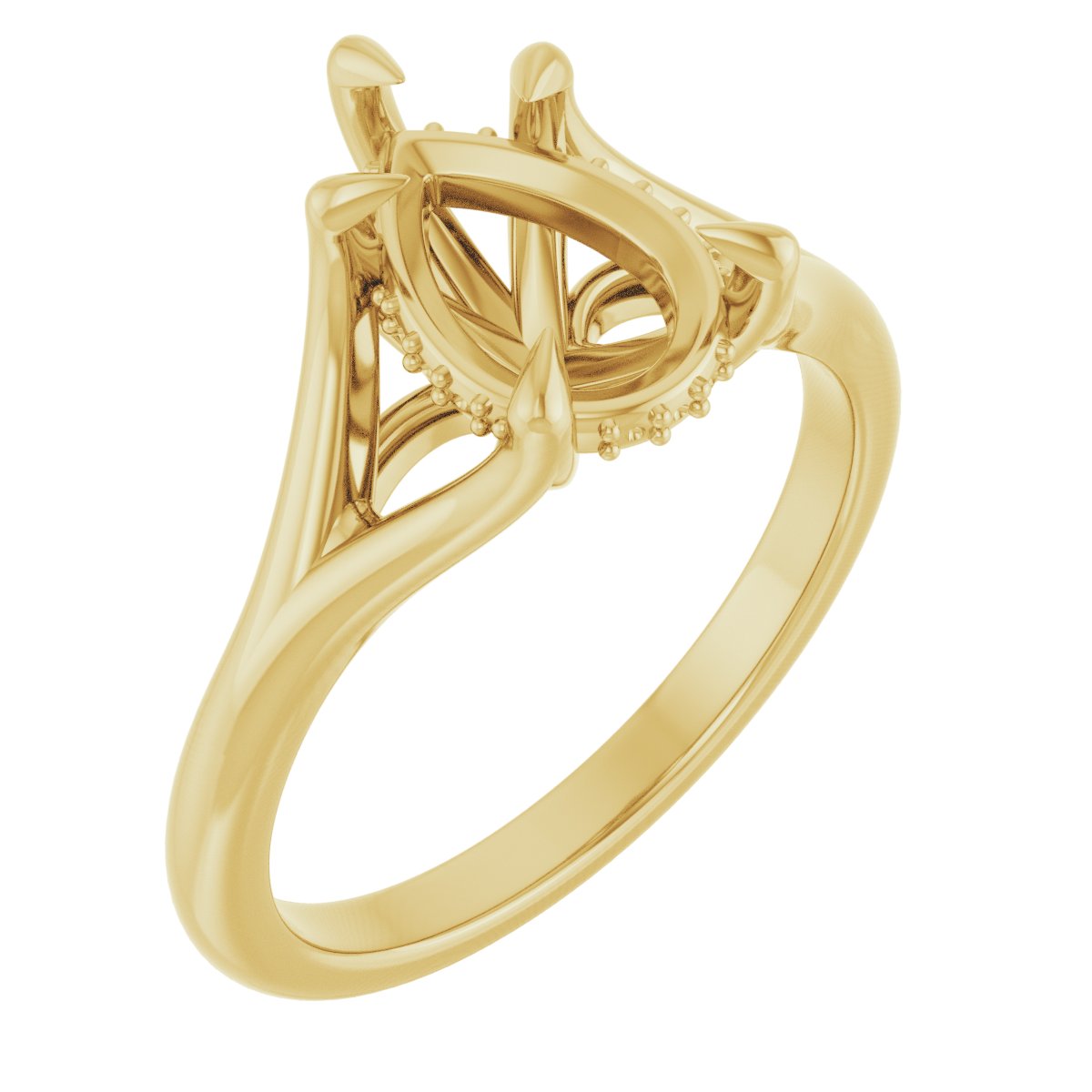 Claw-Prong Hidden Halo-Style Engagement Ring