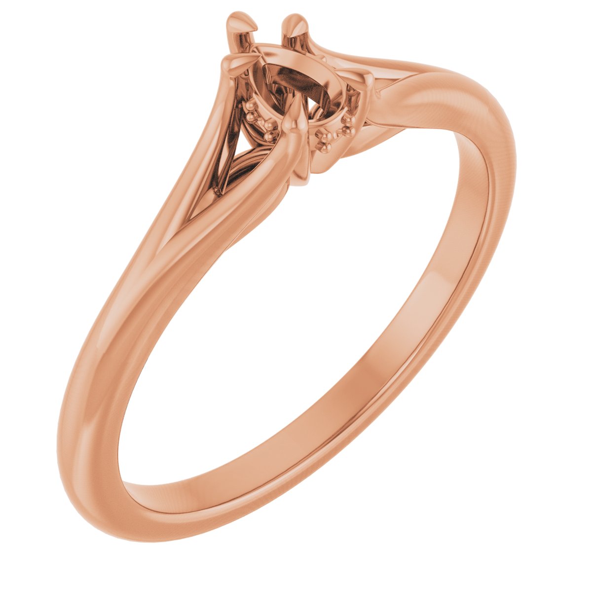 Claw-Prong Hidden Halo-Style Engagement Ring