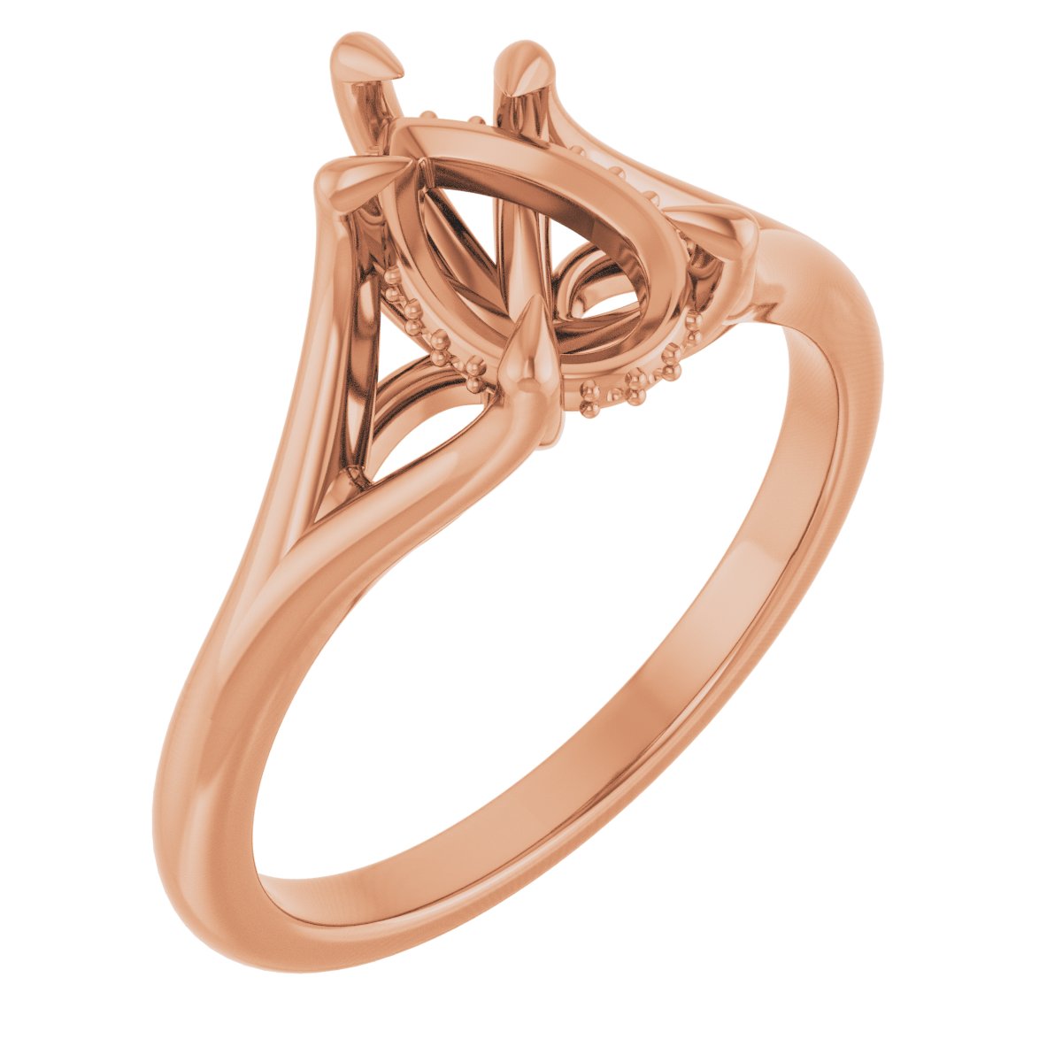 Claw-Prong Hidden Halo-Style Engagement Ring