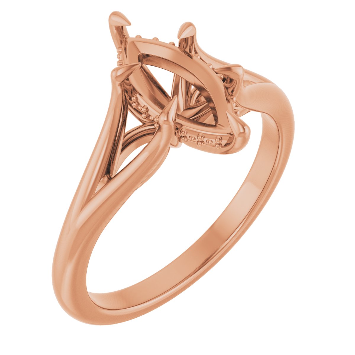 Claw-Prong Hidden Halo-Style Engagement Ring