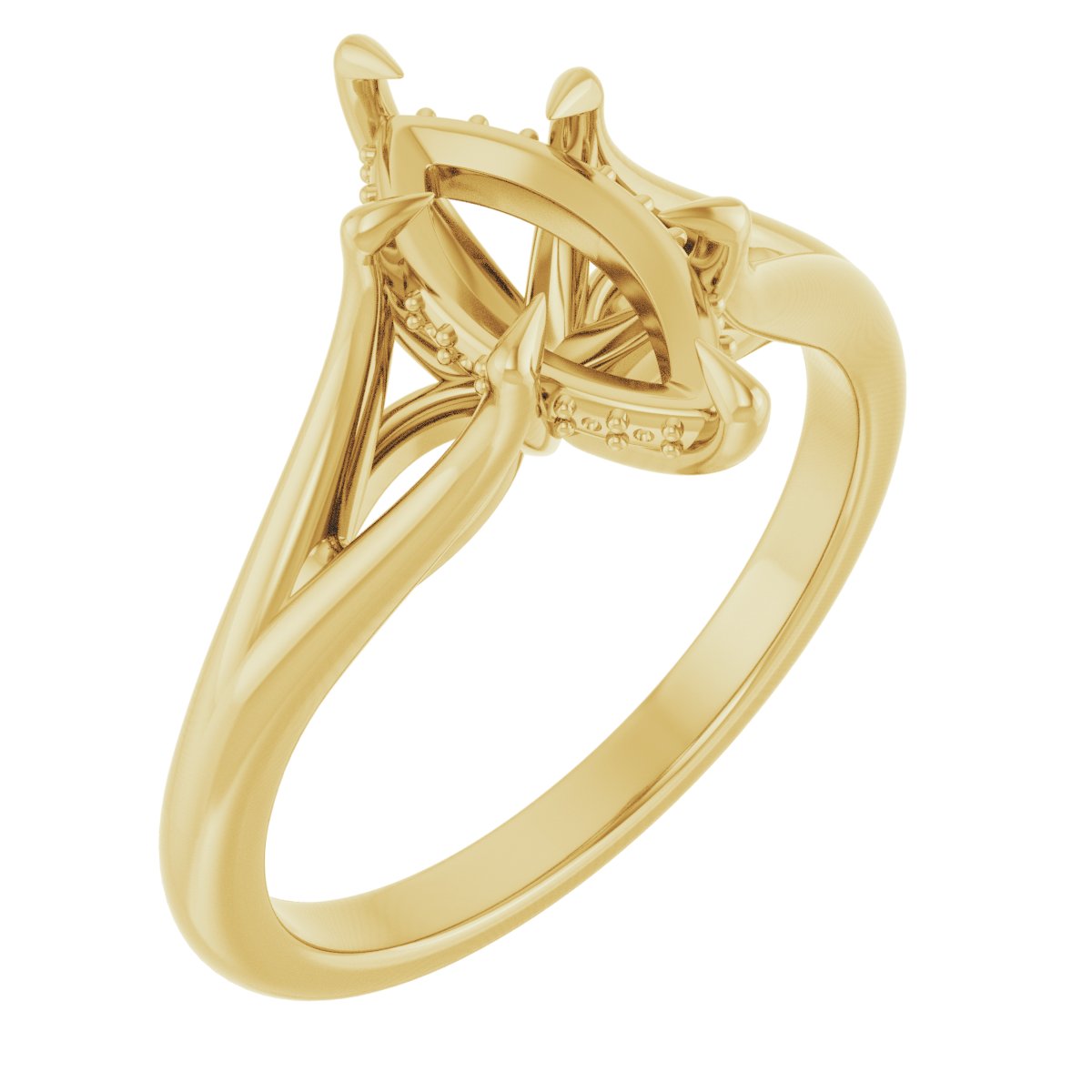 Claw-Prong Hidden Halo-Style Engagement Ring