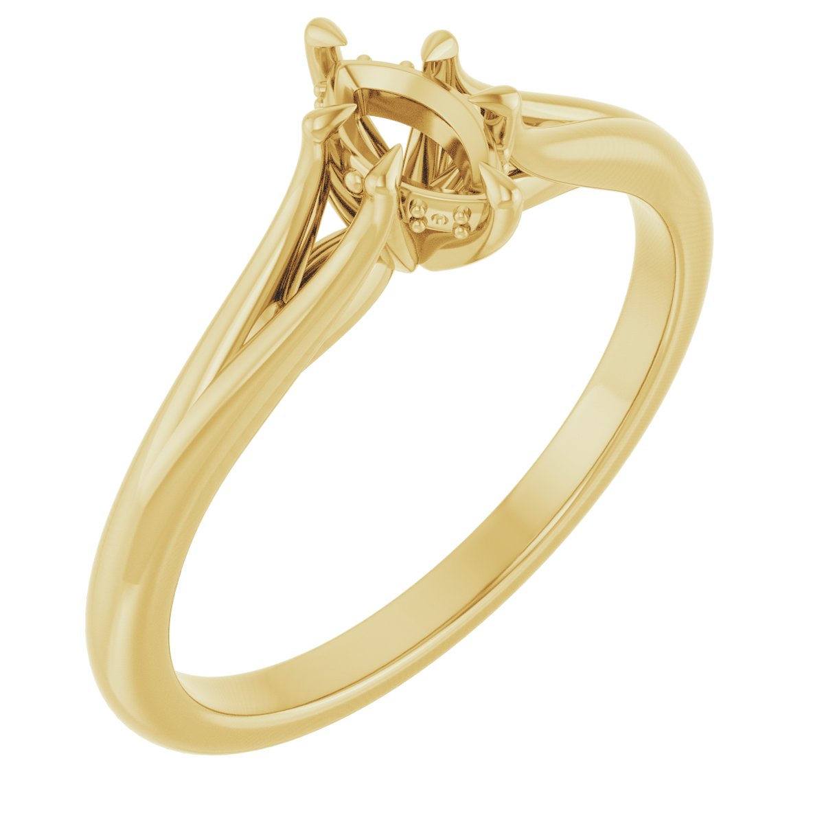 Claw-Prong Hidden Halo-Style Engagement Ring