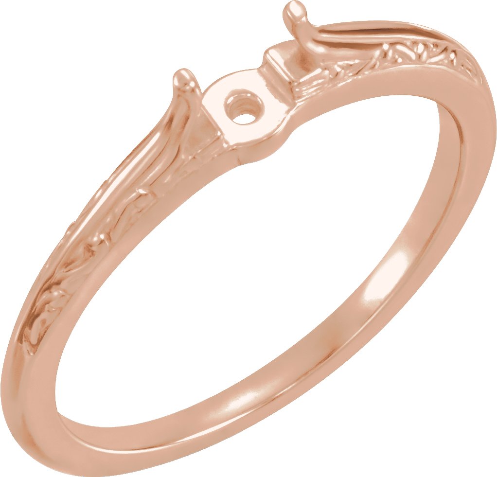 10K Розово злато Cathedral-Style Peg Shank