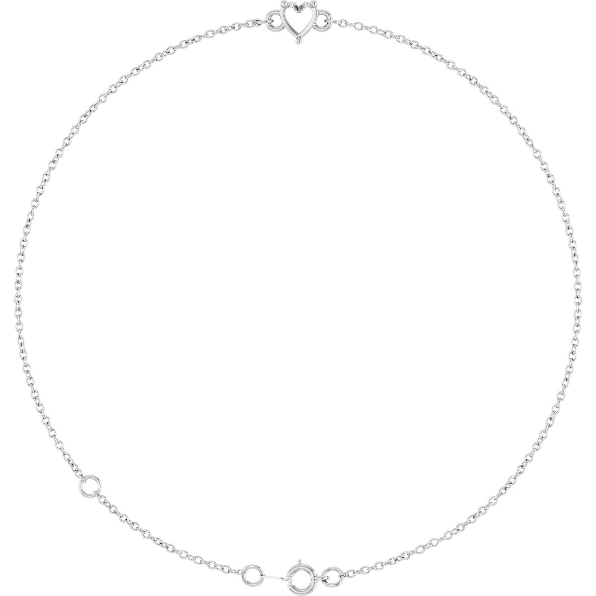 Heart 1-Stone Family Heart 6 1/2-7 1/2" Bracelet Mounting