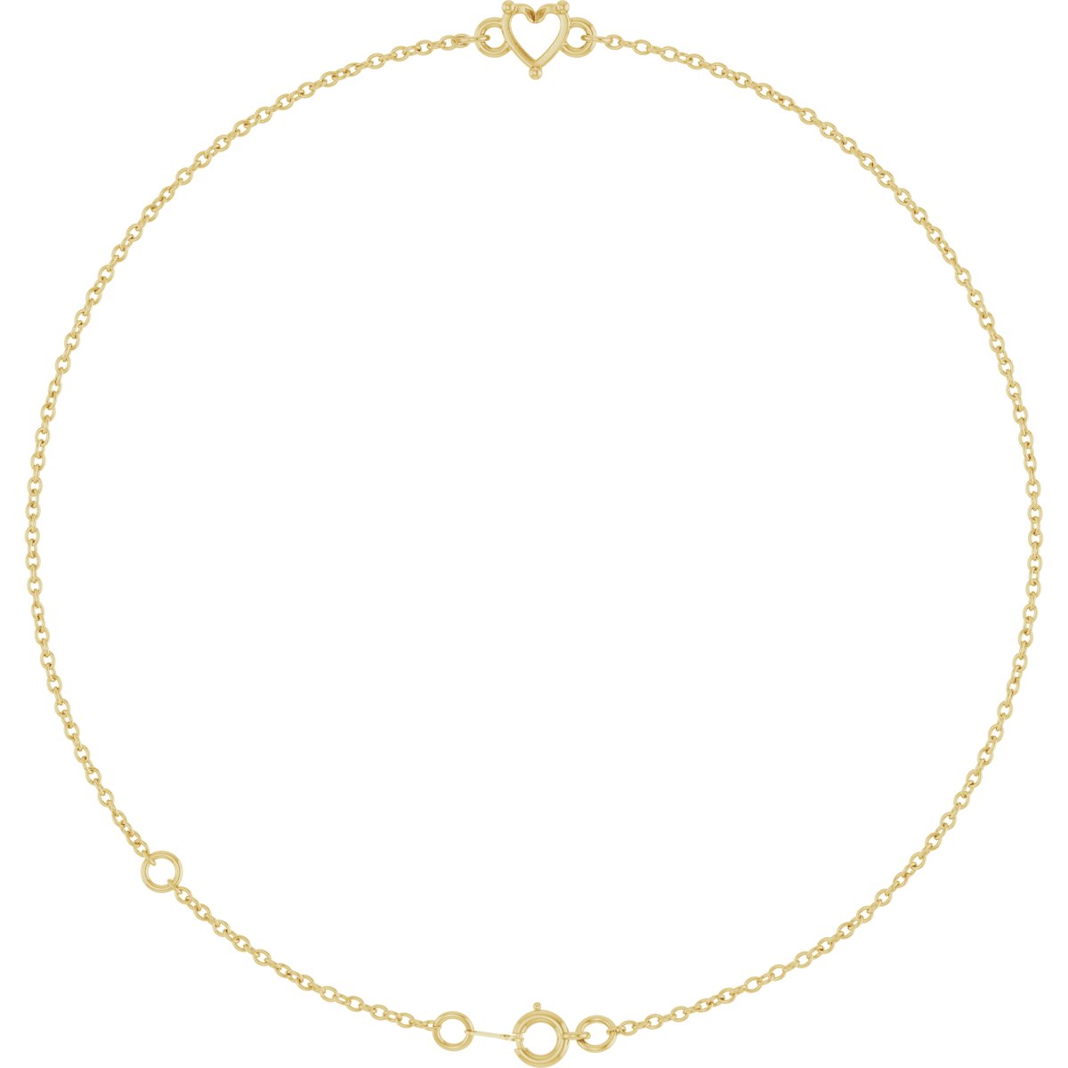 Heart 1-Stone Family Heart 6 1/2-7 1/2" Bracelet Mounting