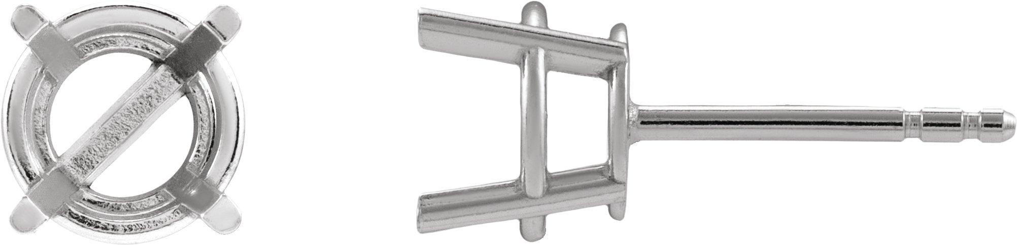 Round 4-Prong Lightweight Stud Earrings