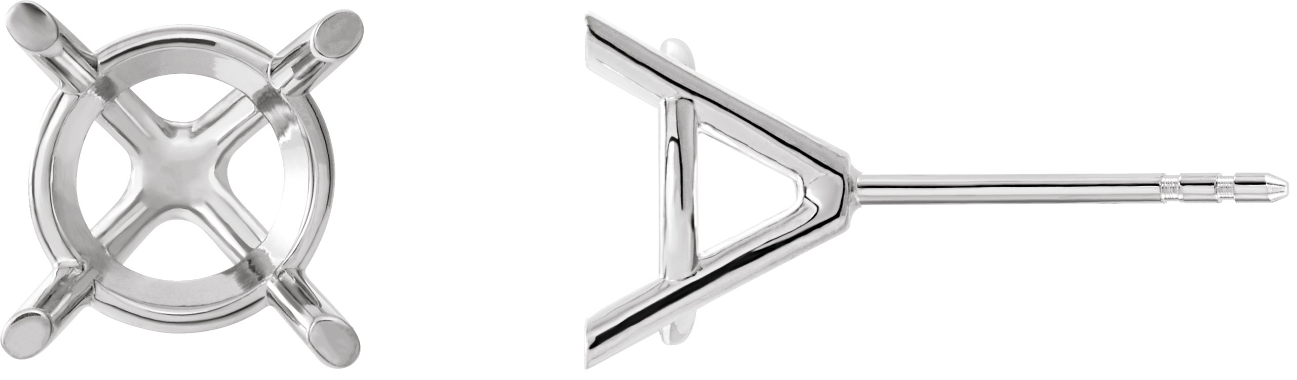 Round 4-Prong Cocktail-Style Stud Earrings