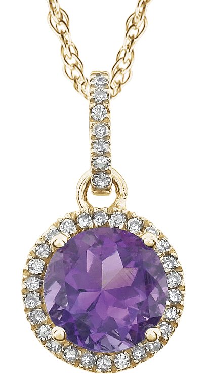 Halo-Style Birthstone Necklace