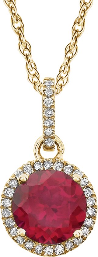 Halo-Style Birthstone Necklace