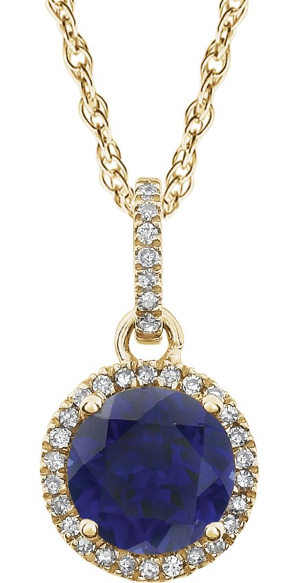 Halo-Style Birthstone Necklace