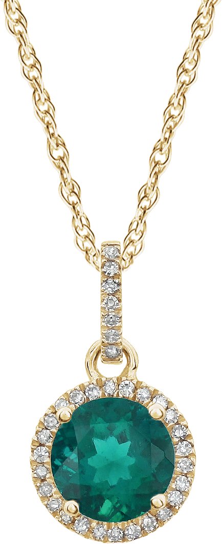 Halo-Style Birthstone Necklace