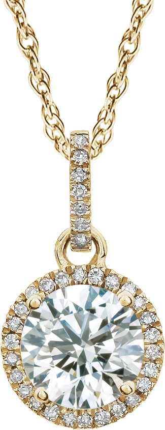 Halo-Style Birthstone Necklace