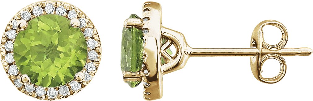 Round 4-Prong Halo-Style Birthstone Earrings