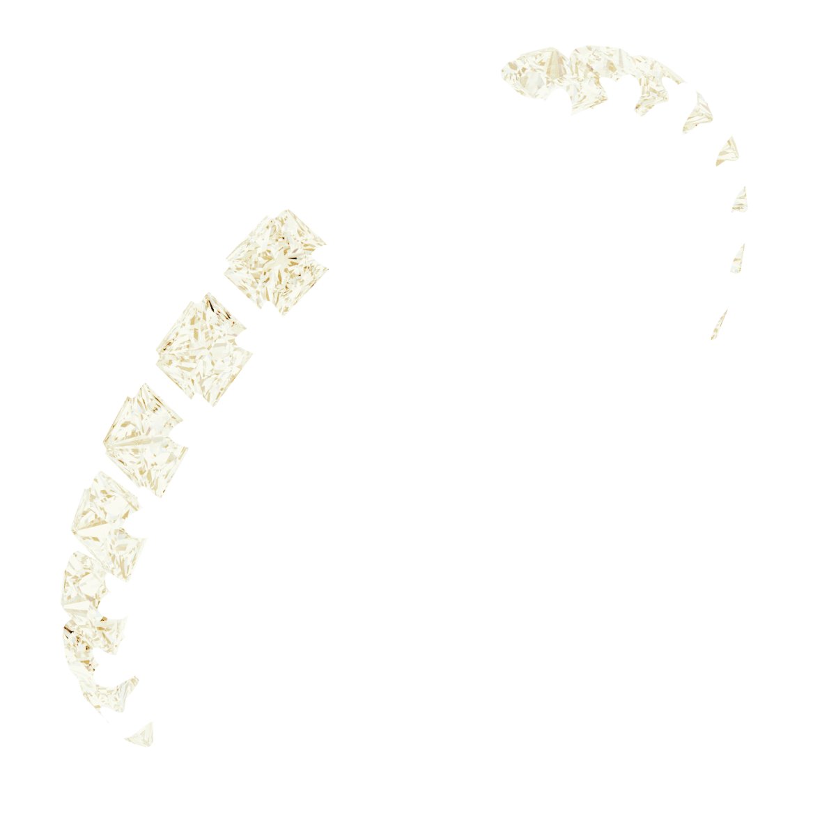 Square French-Set Accented Peg Shank