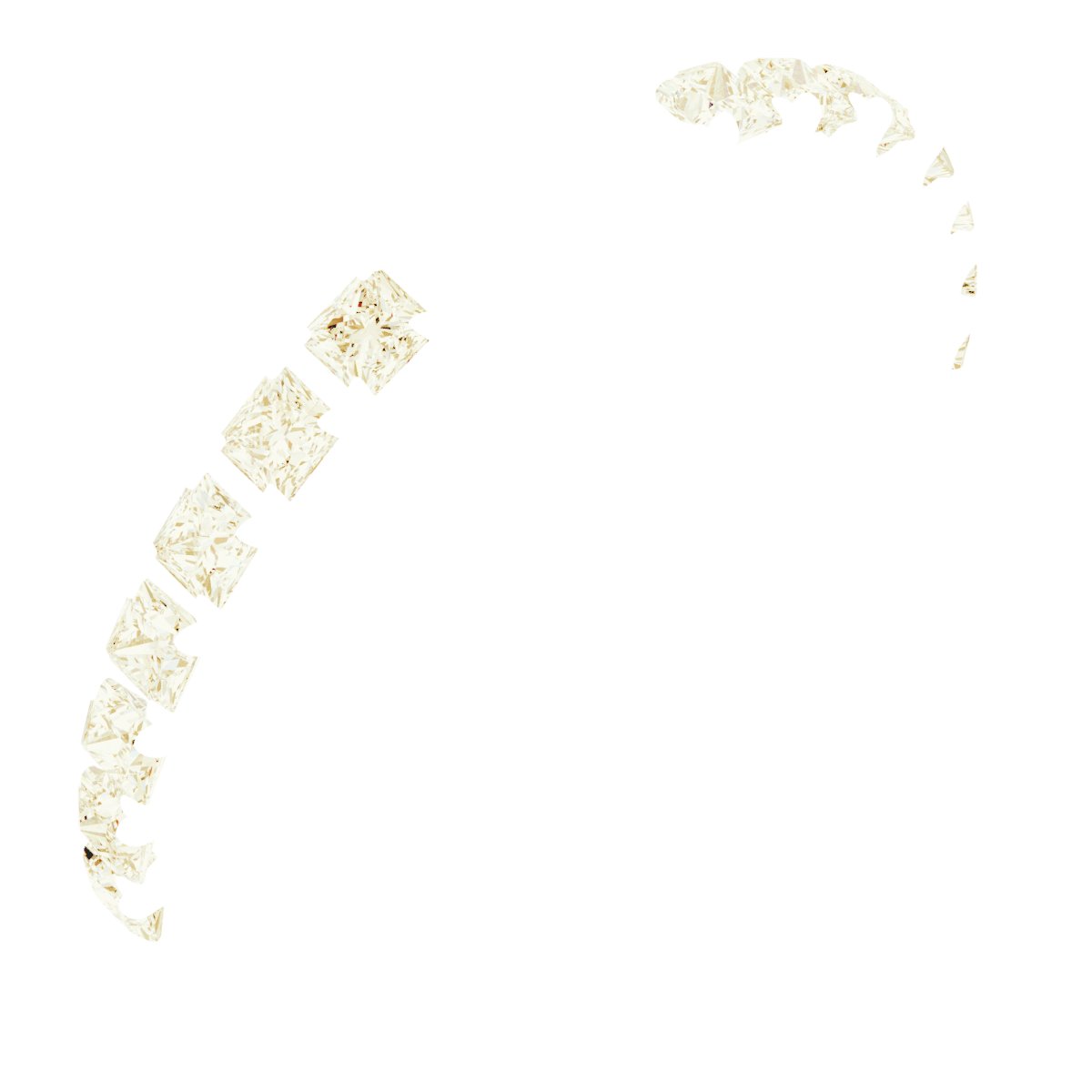 Square French-Set Accented Peg Shank