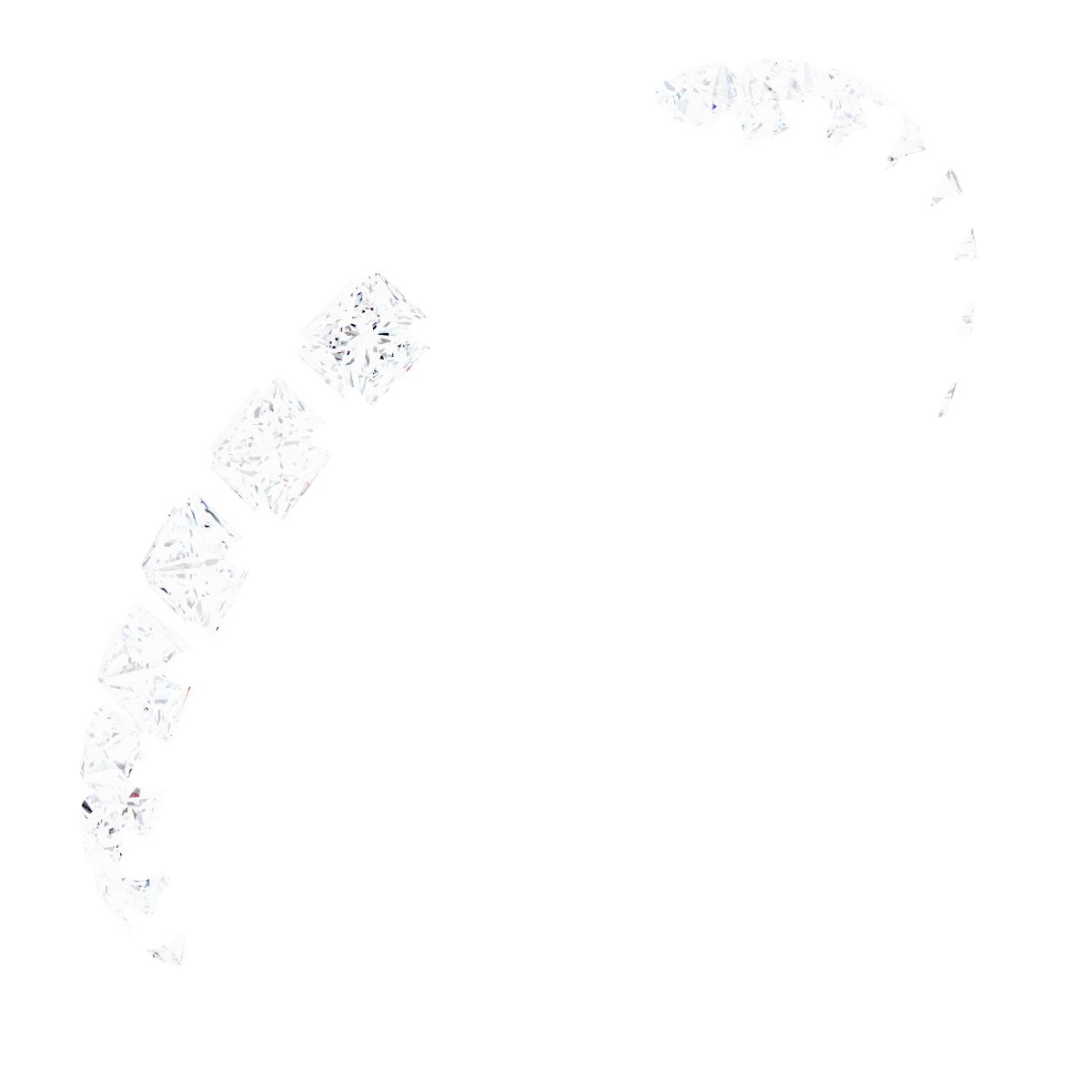 Square French-Set Accented Peg Shank