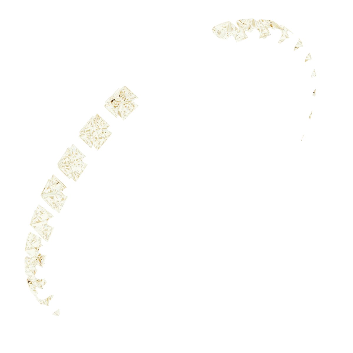 Square French-Set Accented Peg Shank