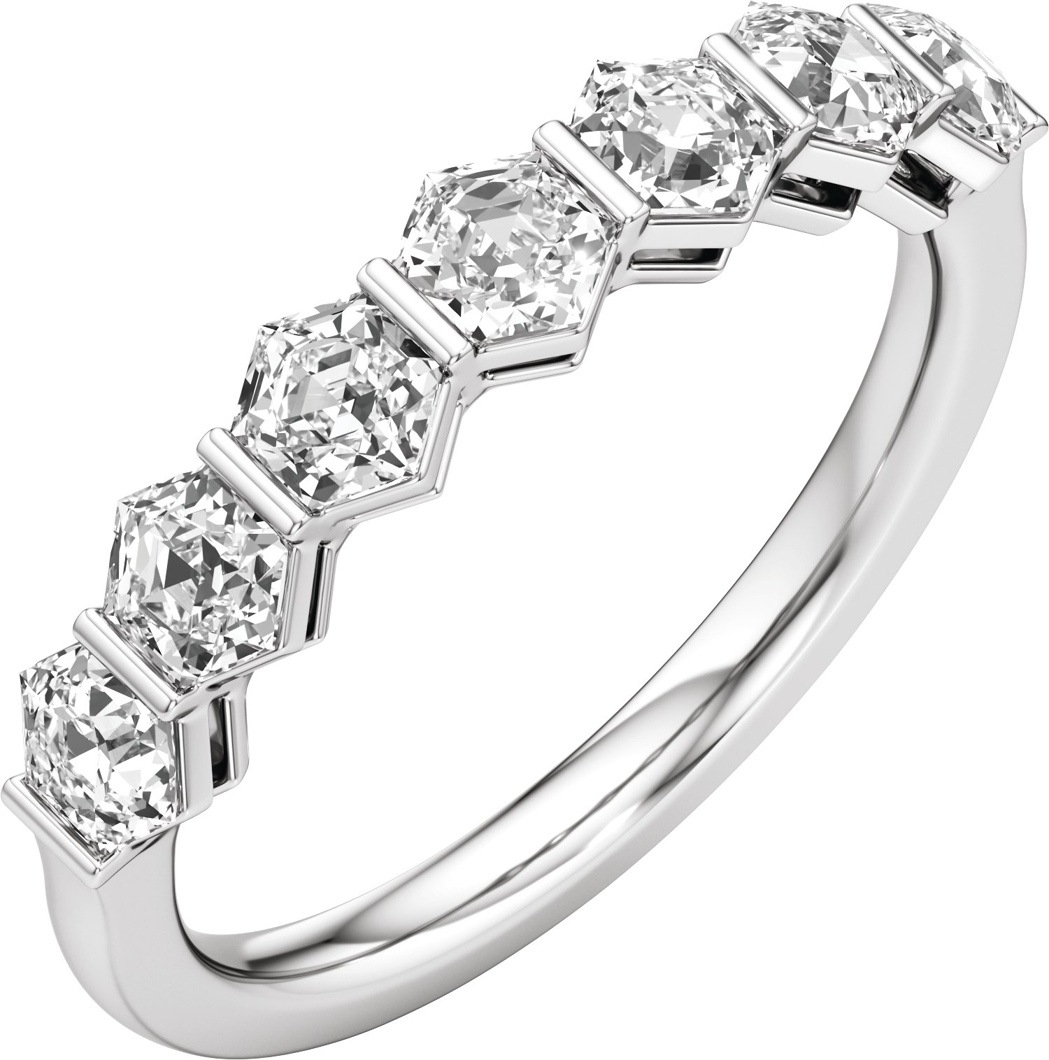 14k White Gold 1 1/2 Ctw Lab-grown Diamond Anniversary Band
