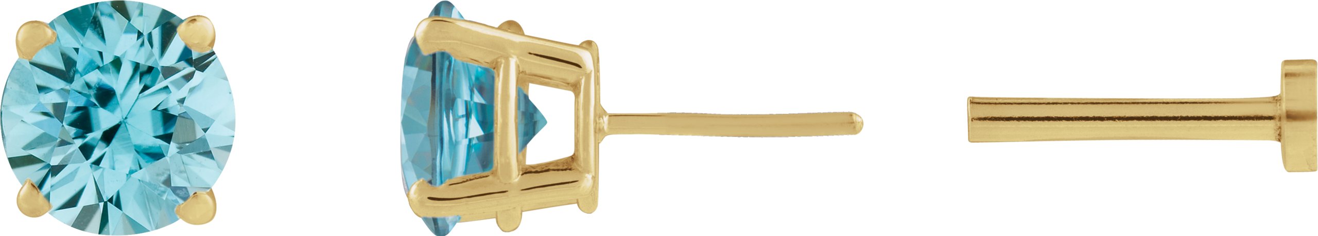 Round 4-Prong Lightweight Stud Earrings