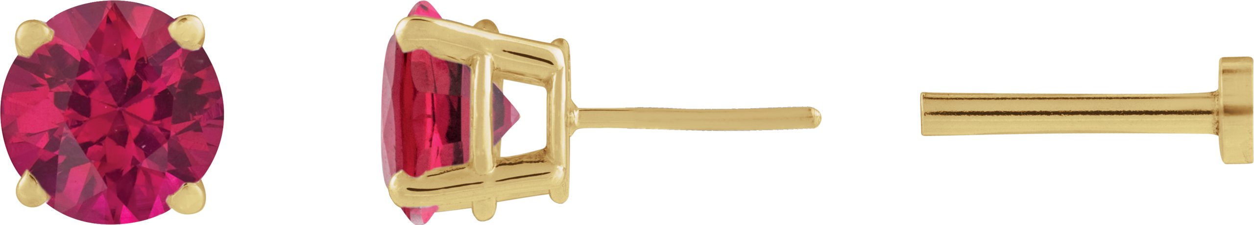 Round 4-Prong Lightweight Stud Earrings