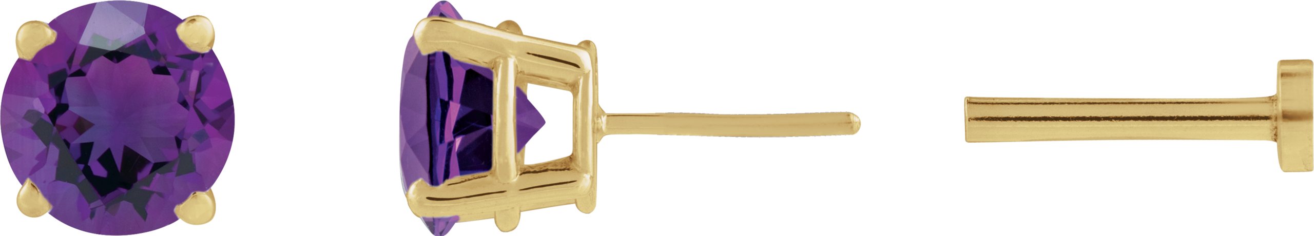 Round 4-Prong Lightweight Stud Earrings