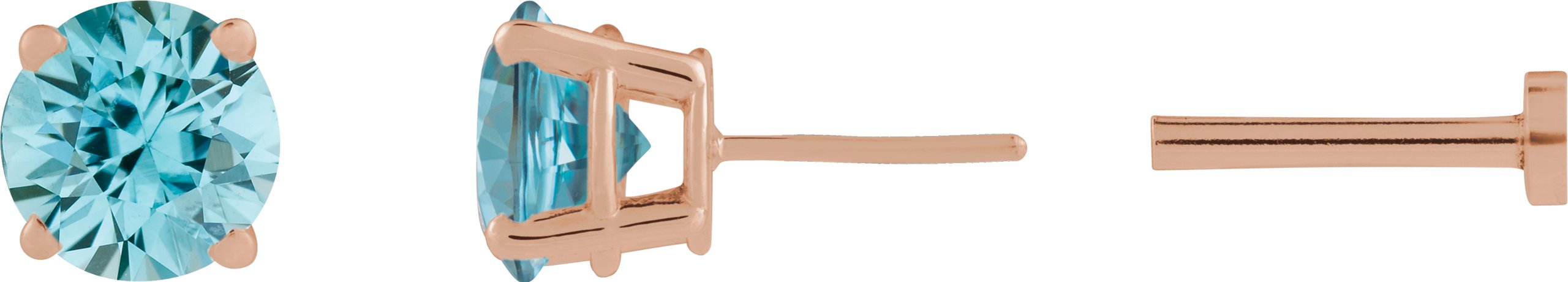 Round 4-Prong Lightweight Stud Earrings