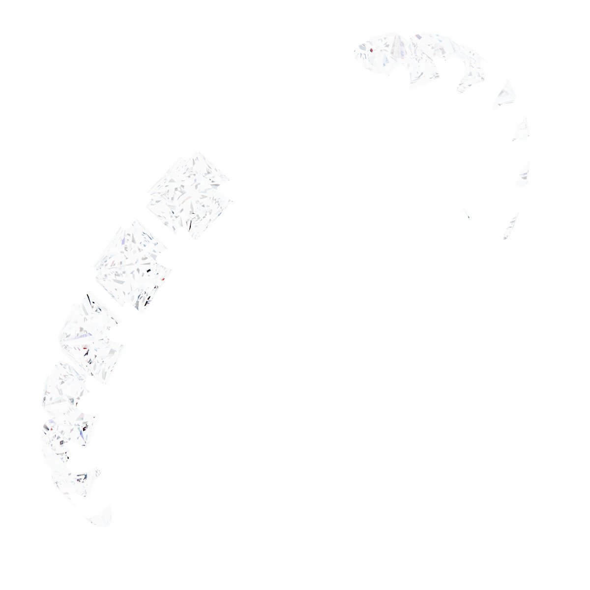 Square French-Set Accented Peg Shank