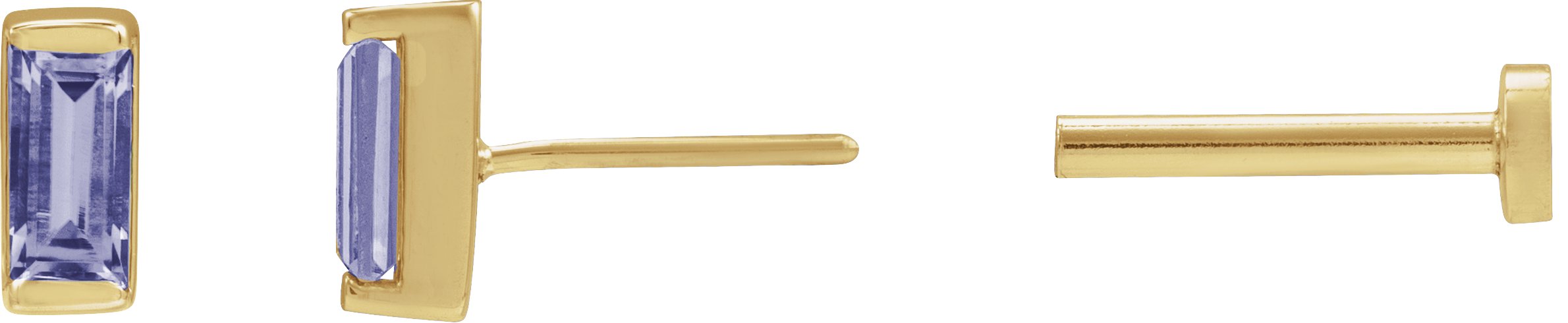 Straight Baguette Channel-Set Stud Earrings