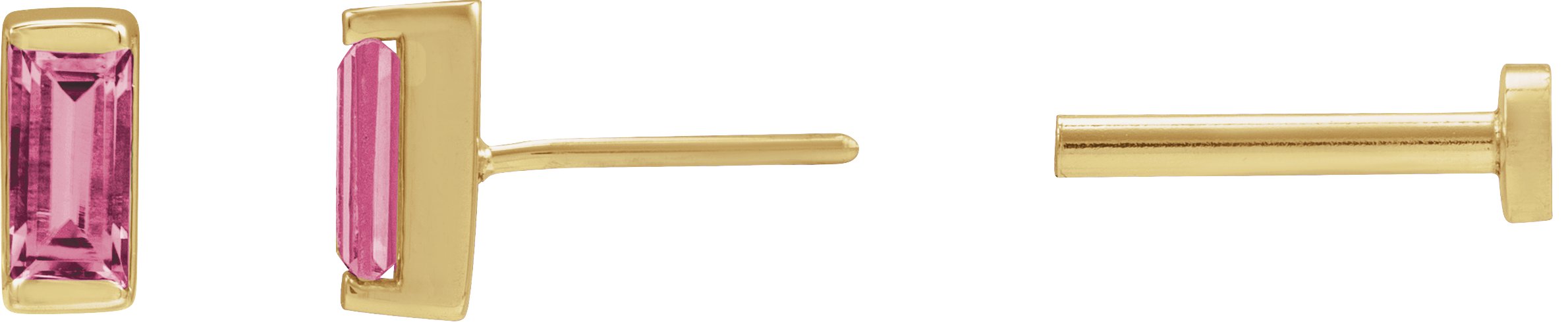 Straight Baguette Channel-Set Stud Earrings
