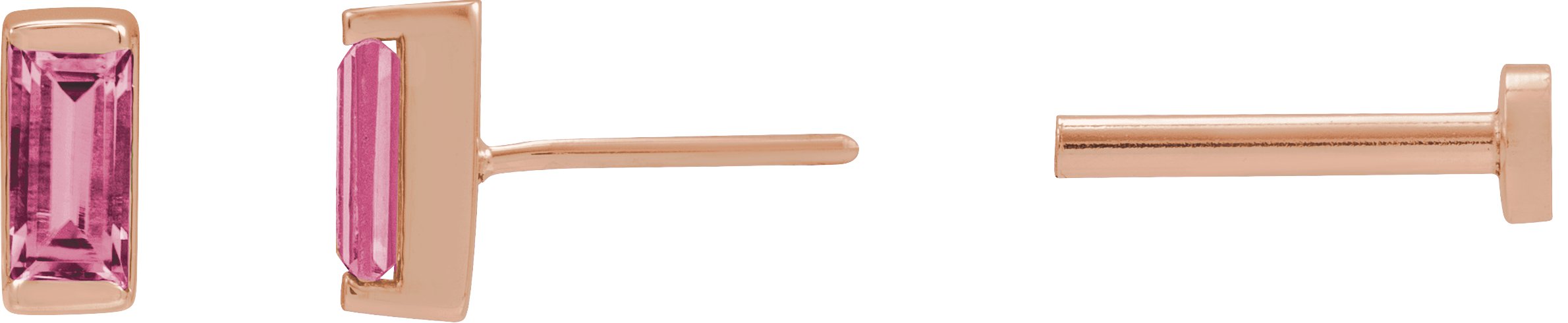 Straight Baguette Channel-Set Stud Earrings
