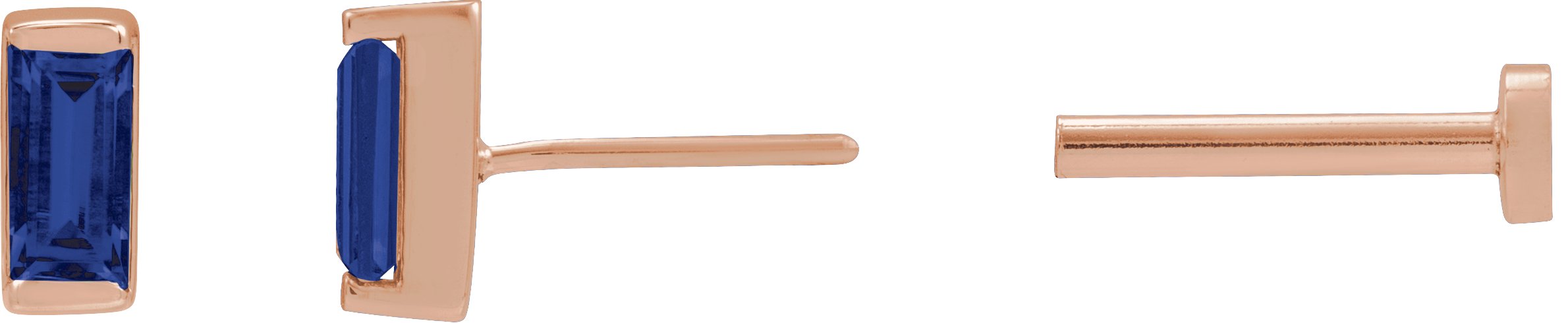 Straight Baguette Channel-Set Stud Earrings