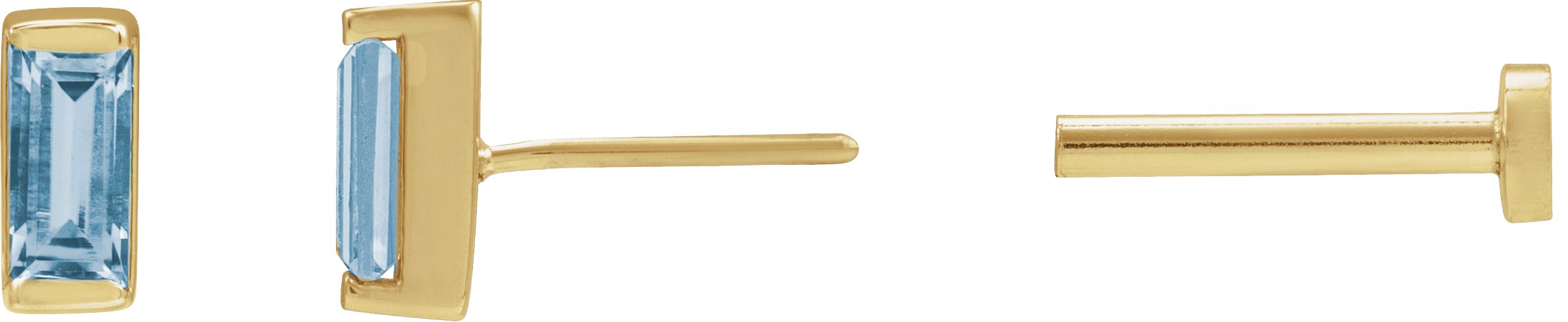 Straight Baguette Channel-Set Stud Earrings