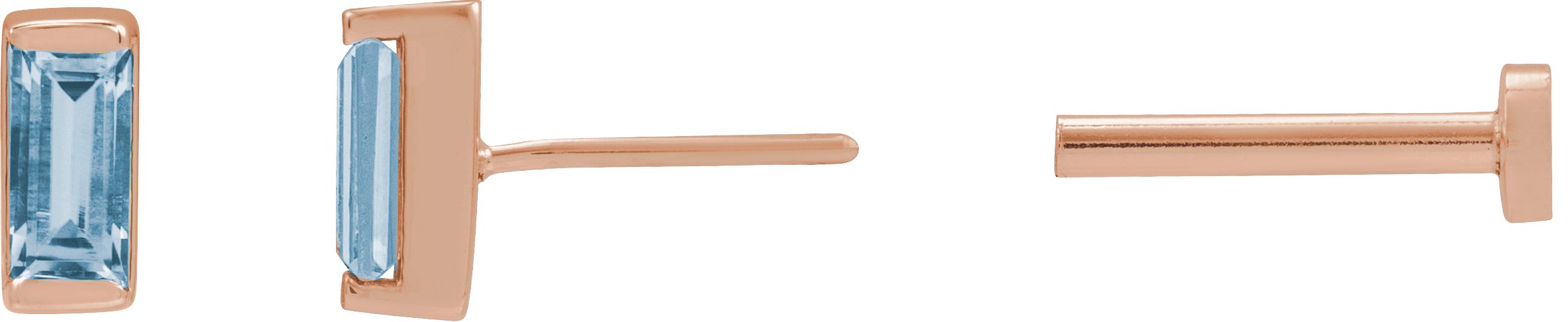 Straight Baguette Channel-Set Stud Earrings