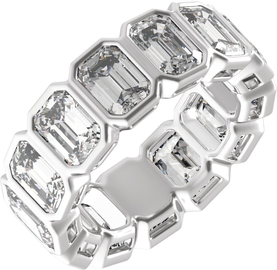 Bezel-Set  Low Profile Eternity Band