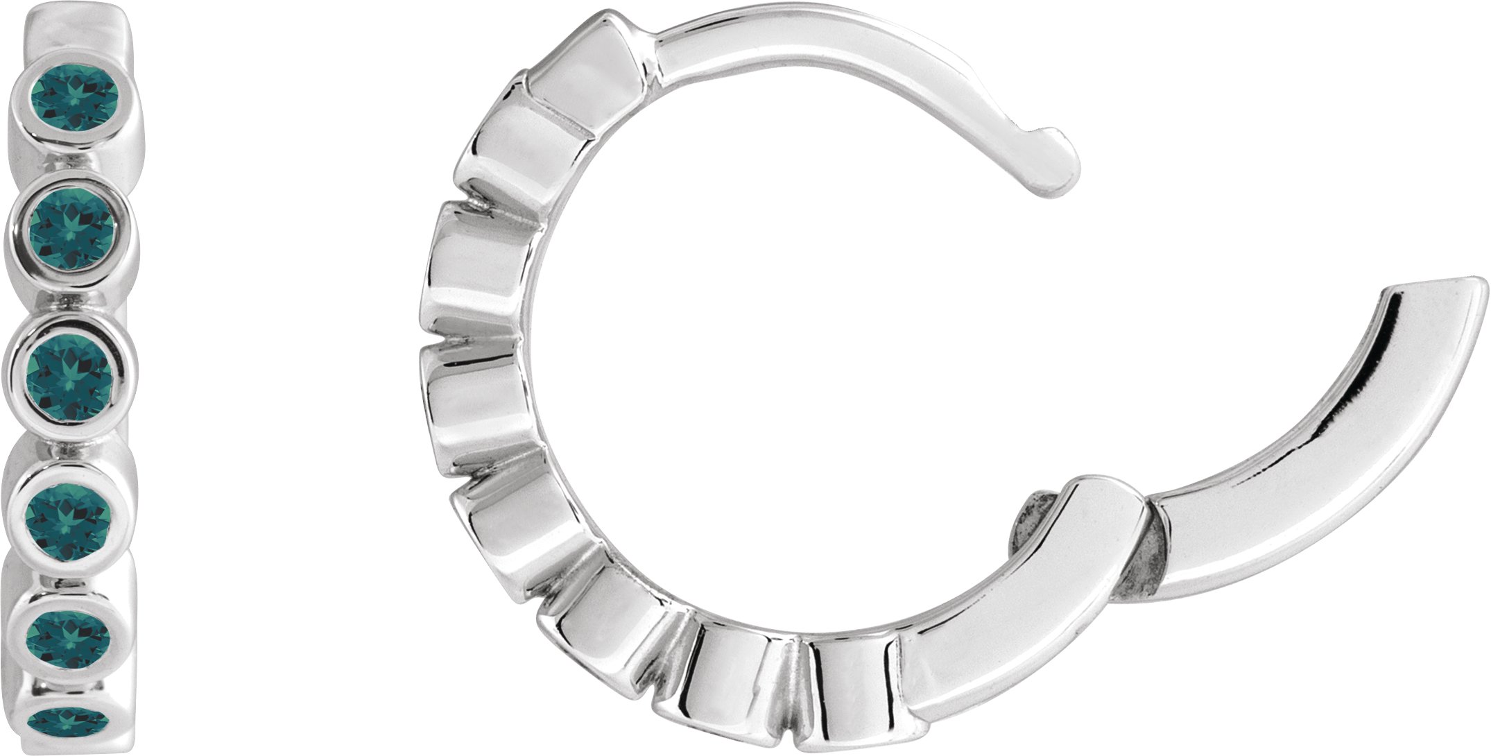 1/4 CTW Lab-Grown Diamond Hinged Hoop Earrings view 3