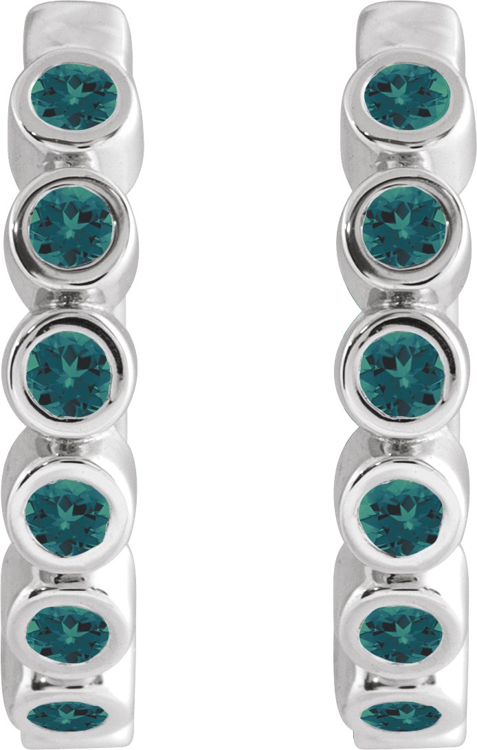 1/4 CTW Lab-Grown Diamond Hinged Hoop Earrings view 2