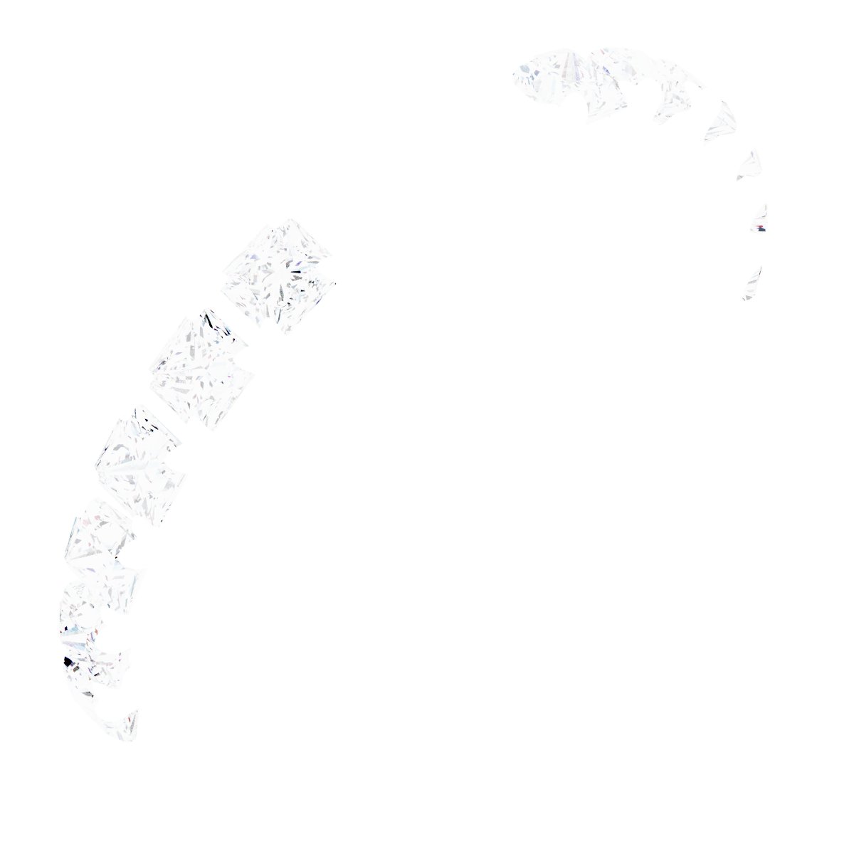 Square French-Set Accented Peg Shank