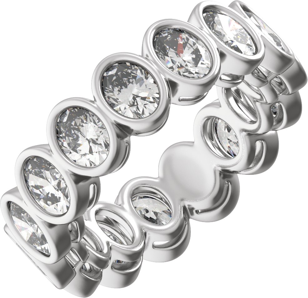 Bezel-Set  Low Profile Eternity Band