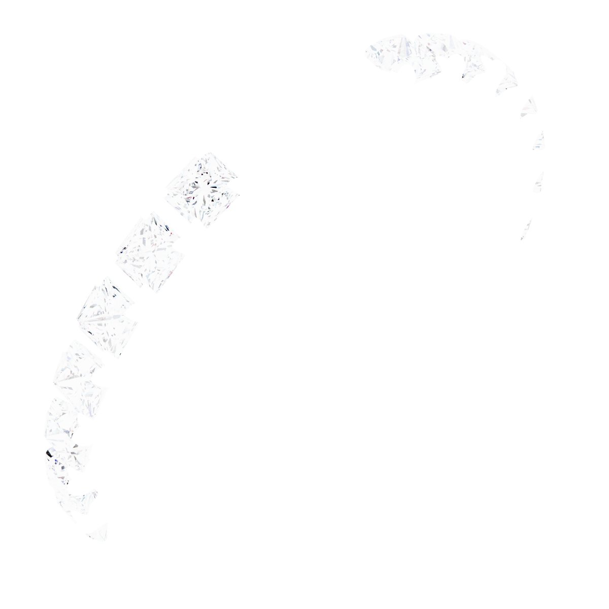 Square French-Set Accented Peg Shank