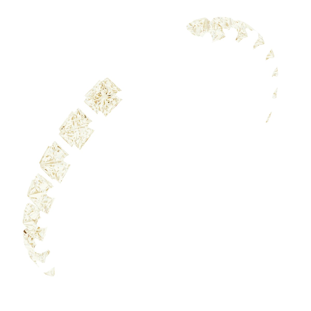 Square French-Set Accented Peg Shank